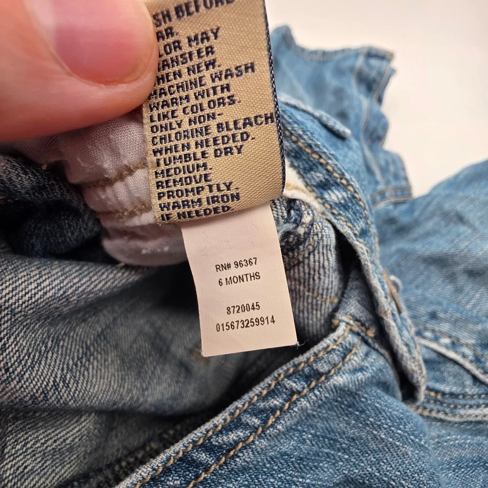 OshKosh B'gosh Vintage Y2K Denim Overalls Medium Wash 6 Months Vestbak Bibs